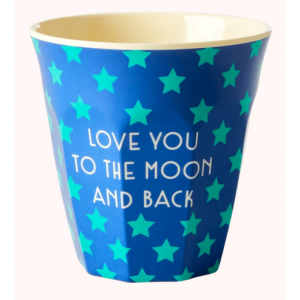 Rice beker, I love you to the moon and back, Blauw