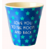 Rice beker, I love you to the moon and back, Blauw