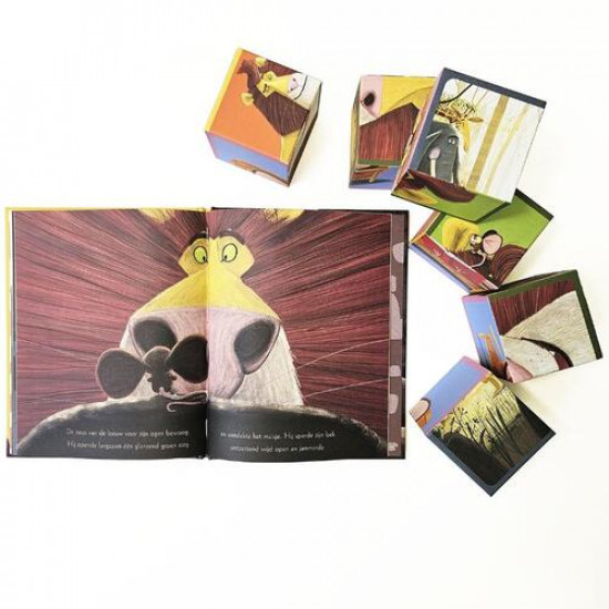 De leeuw in de muis: boek + blokpuzzel