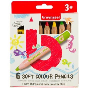 Bruynzeel 6 zachte kleurpotloden