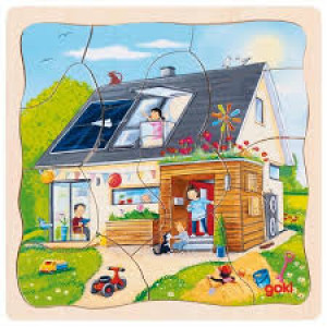 Goki Houten Puzzel - Wij bouwen een huis