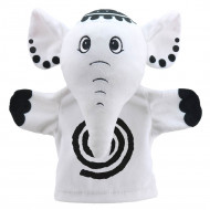 Handpopje Zwart-Wit: Olifant