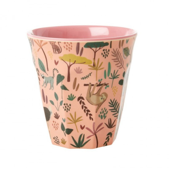 Rice beker, Jungle print koraal Rice beker, Jungle print koraal