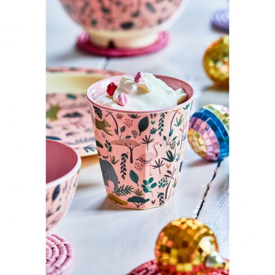 Rice beker, Jungle print koraal Rice beker, Jungle print koraal